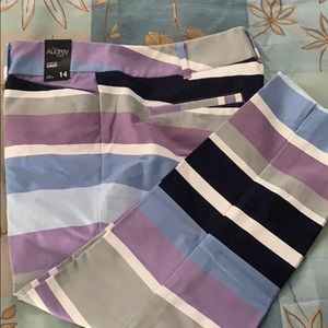Striped slim leg pants